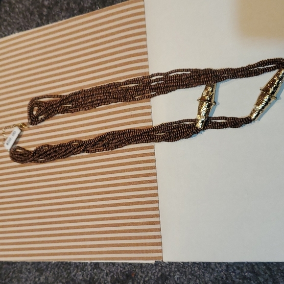 Ballet necklace brown and gold - Picture 6 of 6